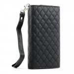 Wholesale Samsung Galaxy S3 S4 S5 Universal Flip Leather Wallet Case with Strap (Black)